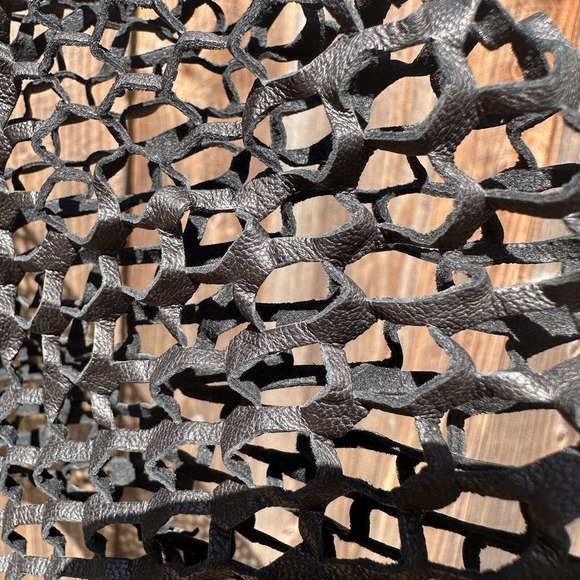 Fishnet laser cut Leather Black Brown for clothing and sewing, DIY - Picture 2 of 7